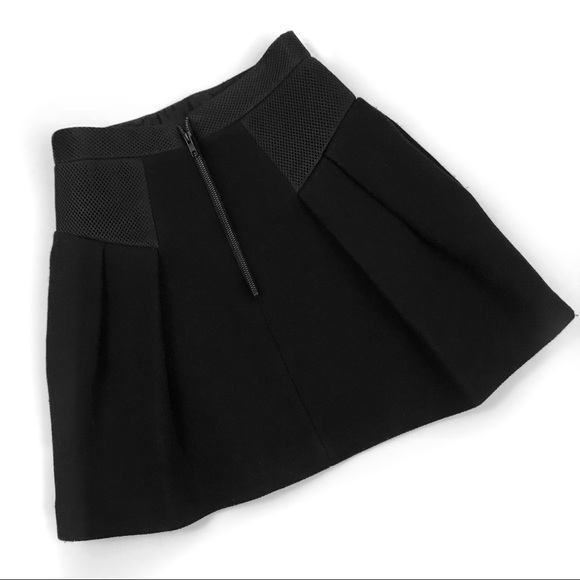 Milly Raquel flared black mesh detail skirt - Picture 7 of 8
